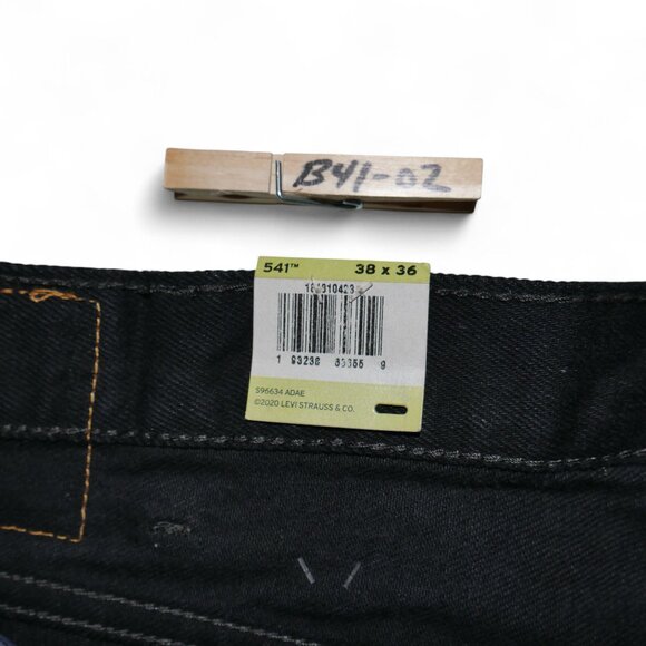 Levis 541 Athletic Fit Jeans Men's Size 38x36 Flex Denim Solid Black NWT - Picture 8 of 12